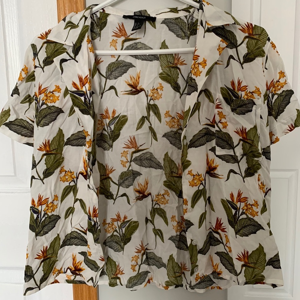 Cropped Hawaiian T-shirt